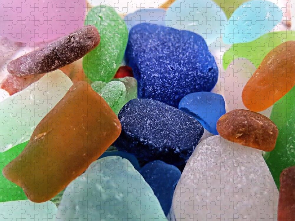 Sea Glass Jigsaw Puzzle featuring the photograph Sea Glass of Many Colors by Janice Drew