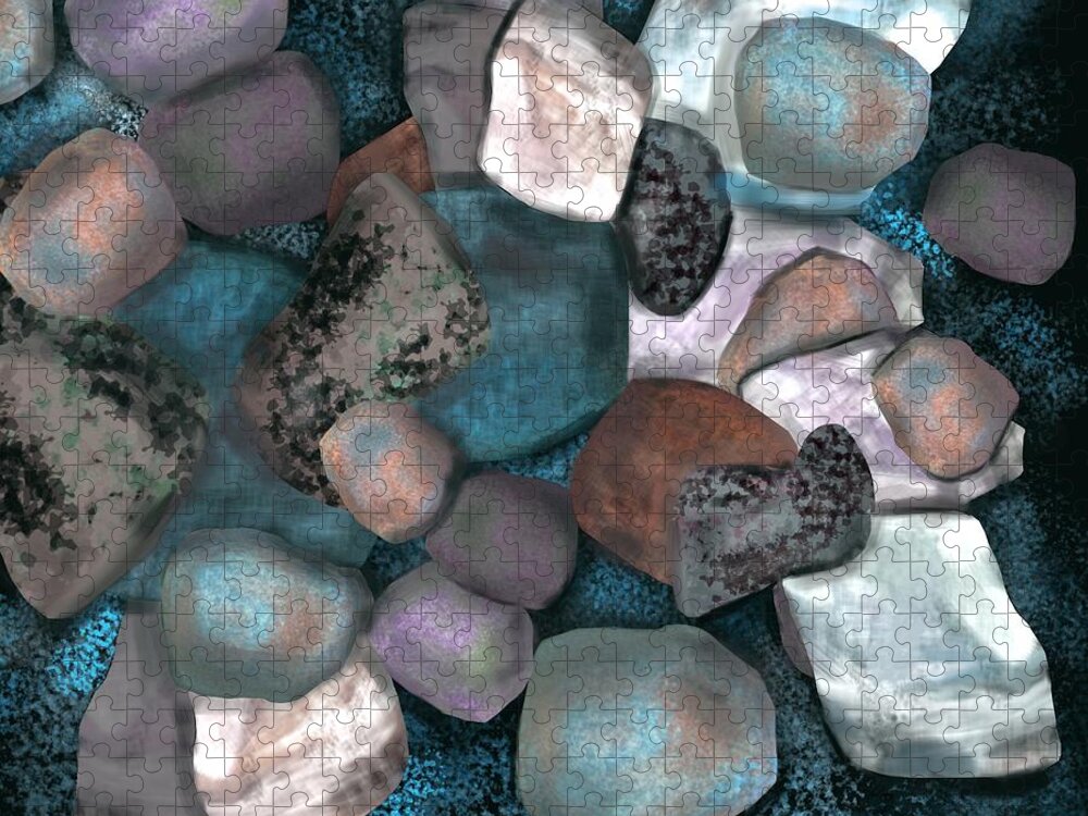 Stones Jigsaw Puzzle featuring the digital art Sea stones by Christine Fournier