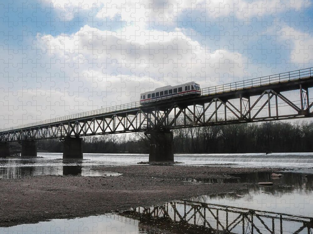 Septa Norristown High Speed Line Bridge Jigsaw Puzzle featuring the photograph Septa High Speed Line - Bridgeport - Norristown Pa by Bill Cannon