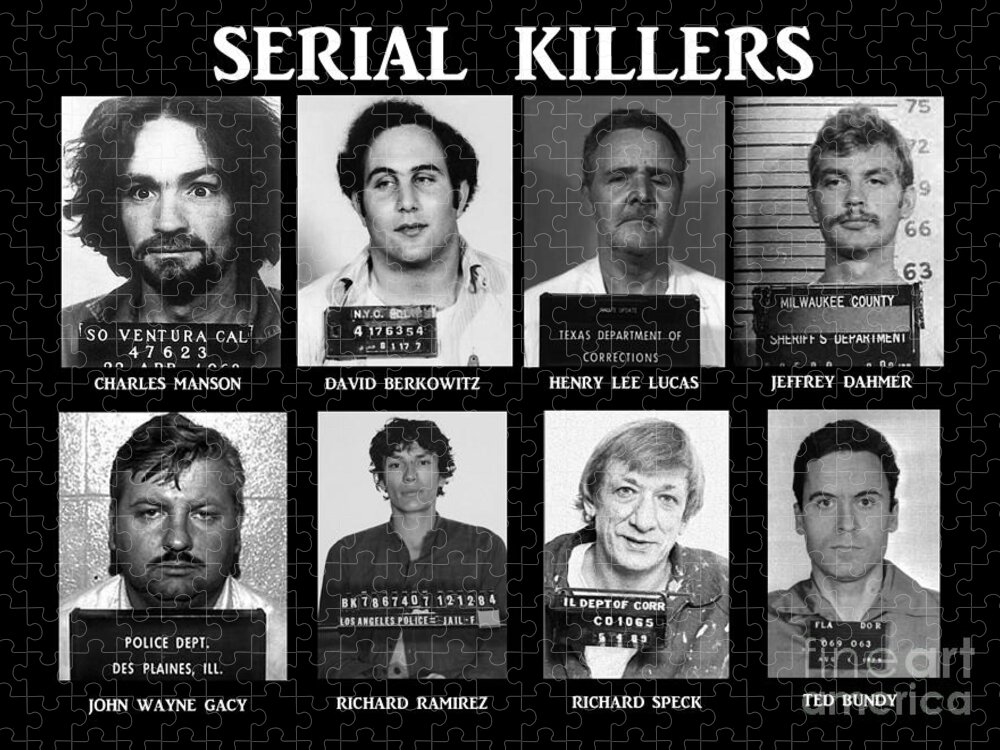 Paul Ward Jigsaw Puzzle featuring the photograph Serial Killers - Public Enemies by Paul Ward