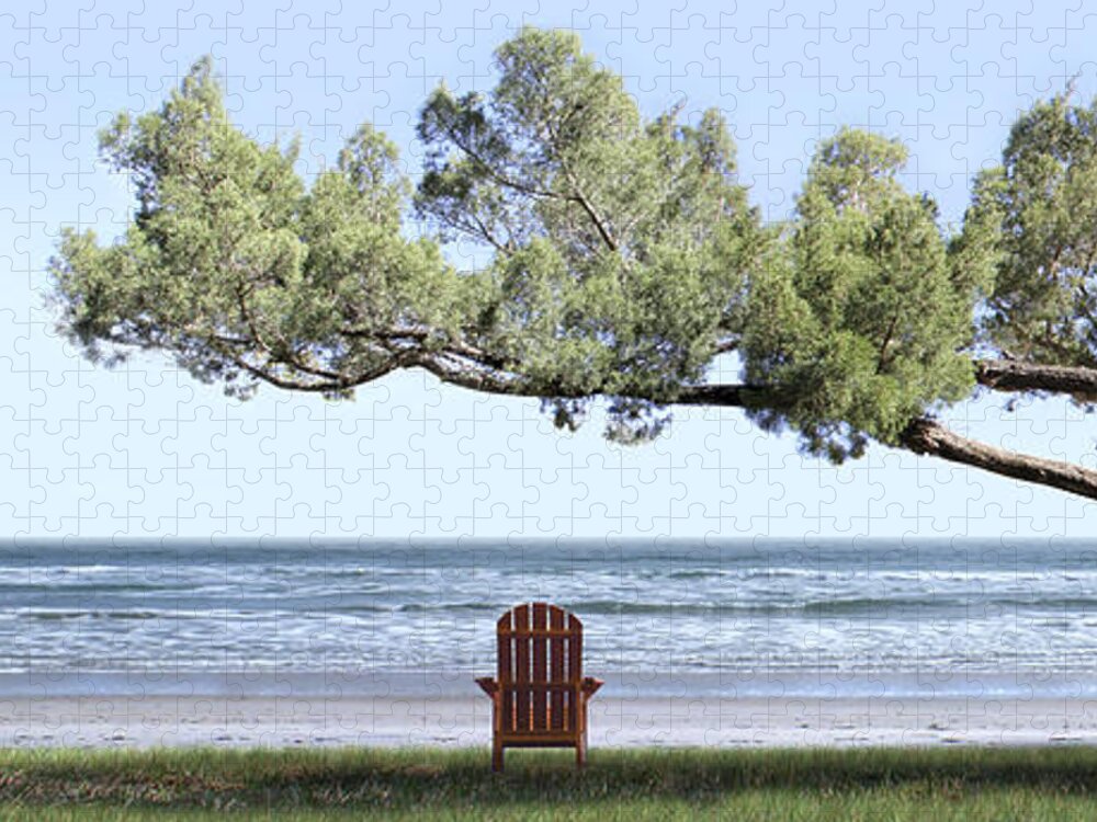 Shade Tree Jigsaw Puzzle featuring the photograph Shade Tree Panoramic by Mike McGlothlen