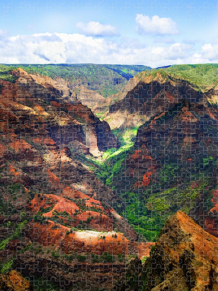 Canyon Jigsaw Puzzle featuring the photograph Shadows of Waimea Canyon by Christi Kraft