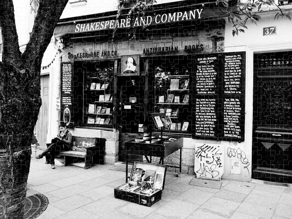 Paris Jigsaw Puzzle featuring the photograph Shakespeare and Company Boookstore in Paris France by Rick Rosenshein