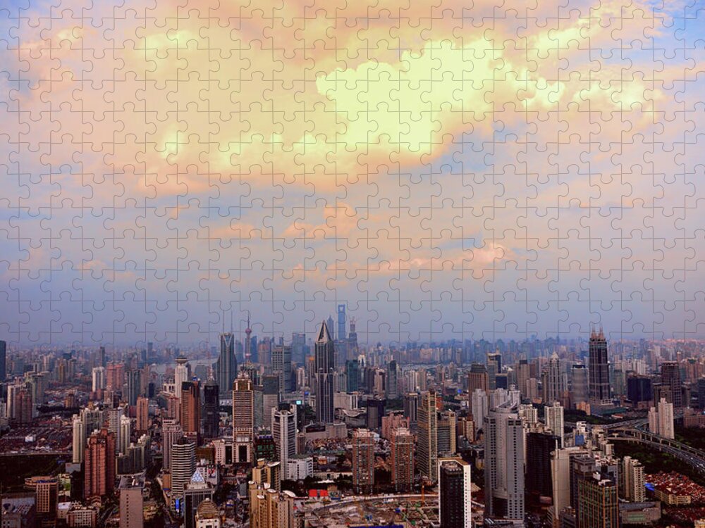 Tranquility Jigsaw Puzzle featuring the photograph Shanghai Skyline by Geno's Image