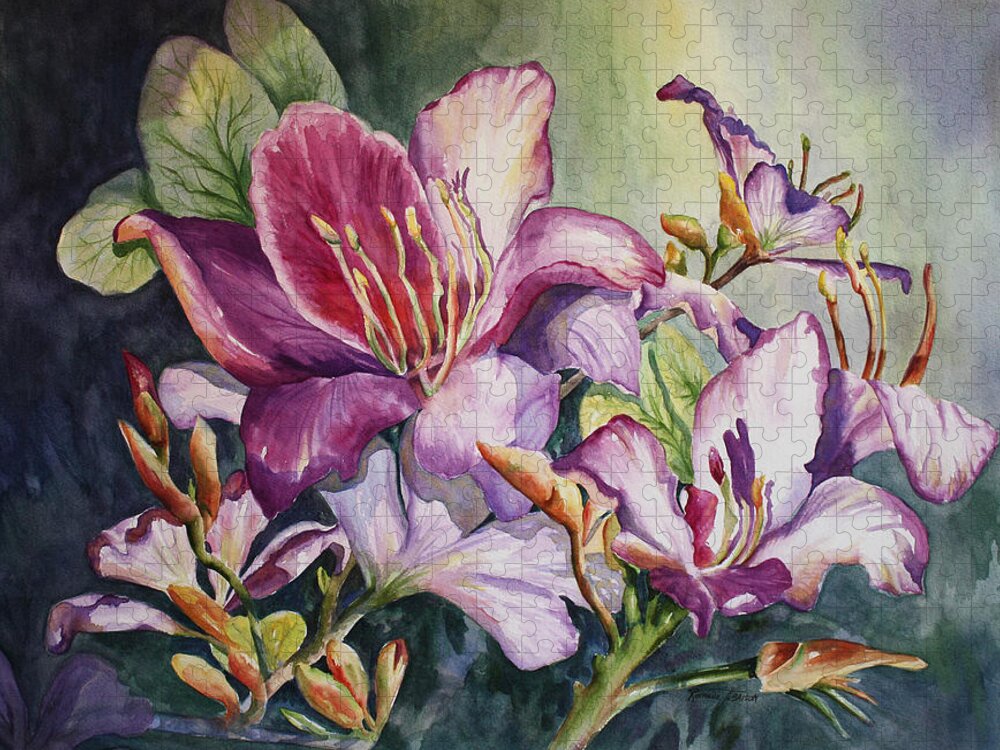 Orchids Jigsaw Puzzle featuring the painting She Love Radiant Orchids by Roxanne Tobaison