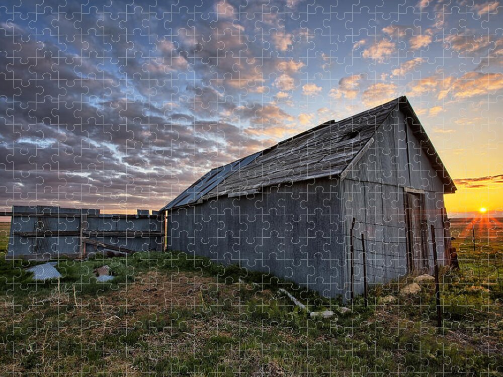 Kansas Jigsaw Puzzle featuring the photograph Shedded Rising by Thomas Zimmerman