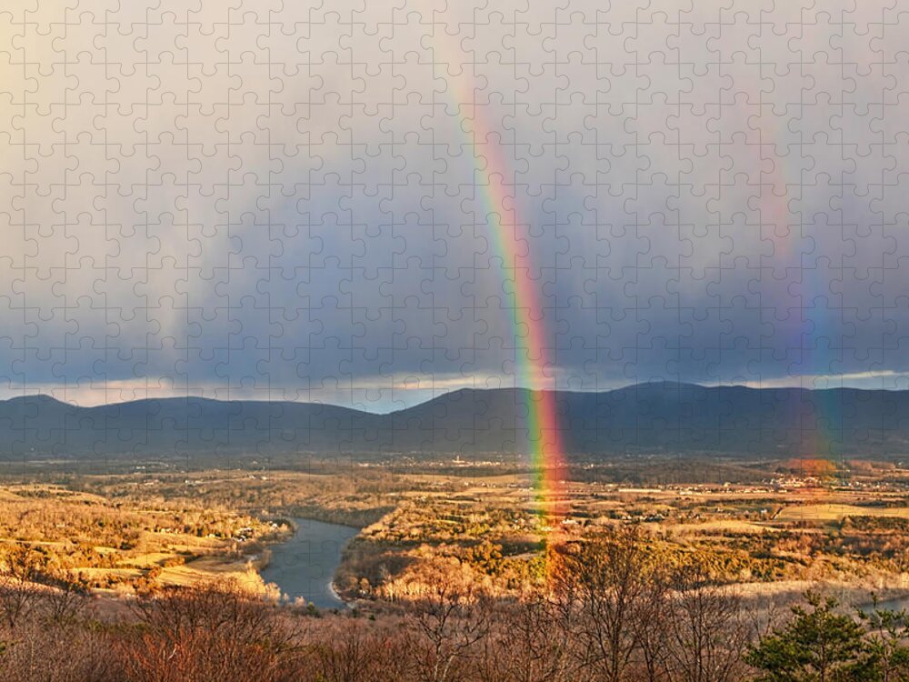 Rainbow Jigsaw Puzzle featuring the photograph Shenandoah Valley Winter Rainbow by Lara Ellis