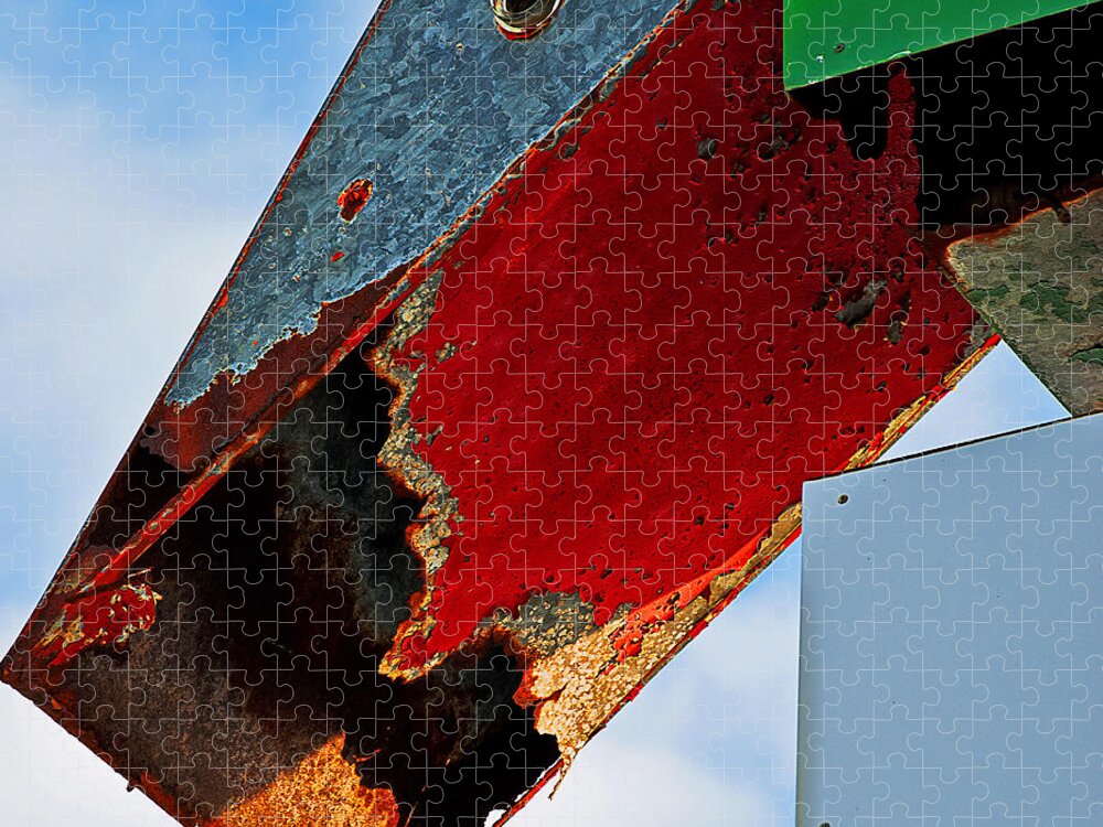 Abstract Jigsaw Puzzle featuring the photograph Sign of the Times by Rick Mosher