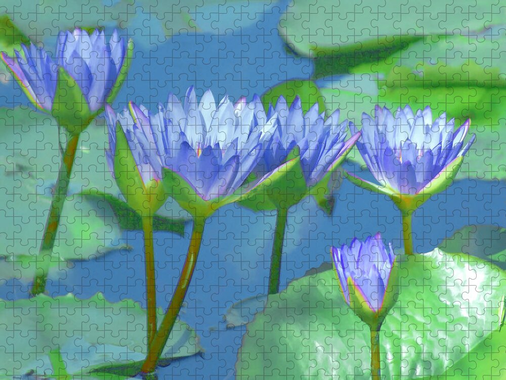 Floral Jigsaw Puzzle featuring the photograph Silken Lilies by Holly Kempe