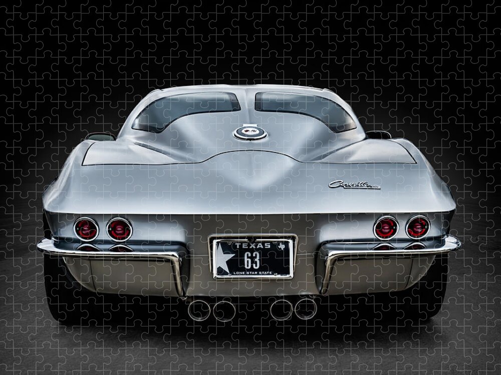 Corvette Jigsaw Puzzle featuring the digital art Silver '63 by Douglas Pittman