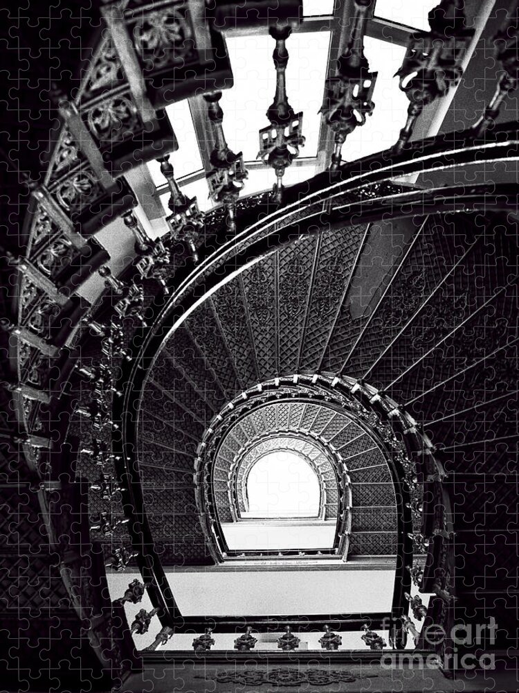 Staircase Jigsaw Puzzle featuring the photograph Silver Staircase by Jaroslaw Blaminsky