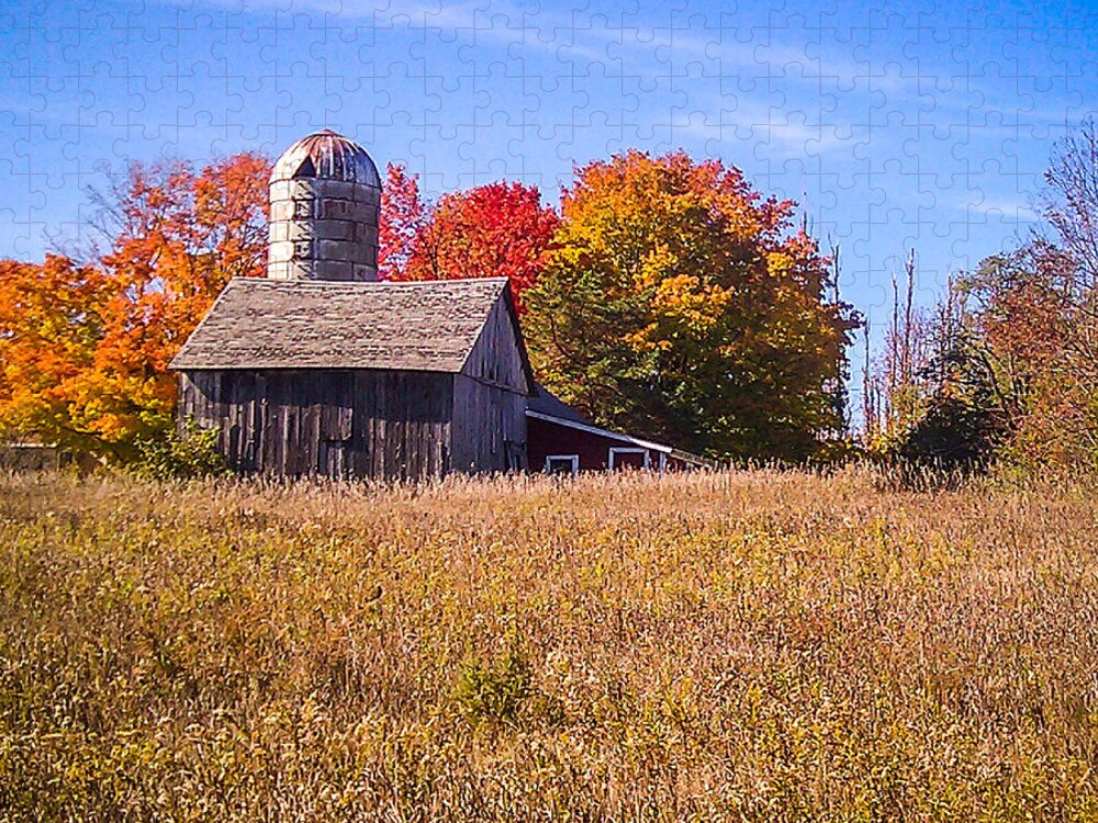 Landscape Jigsaw Puzzle featuring the photograph Sister Bay Barn by Terry Ann Morris