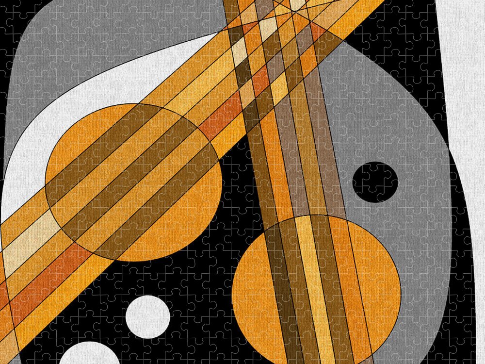 Six Strings Jigsaw Puzzle featuring the digital art Six Strings by Val Arie