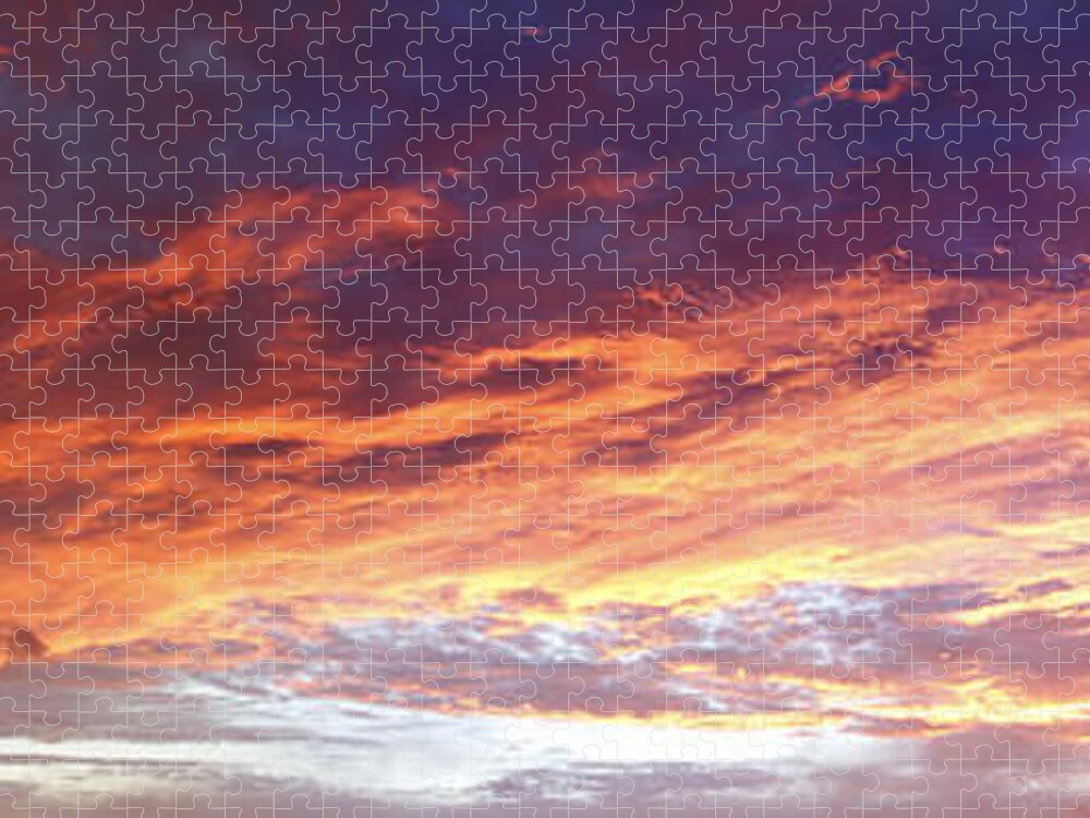 Dawn Jigsaw Puzzle featuring the photograph Sky on fire by Les Cunliffe