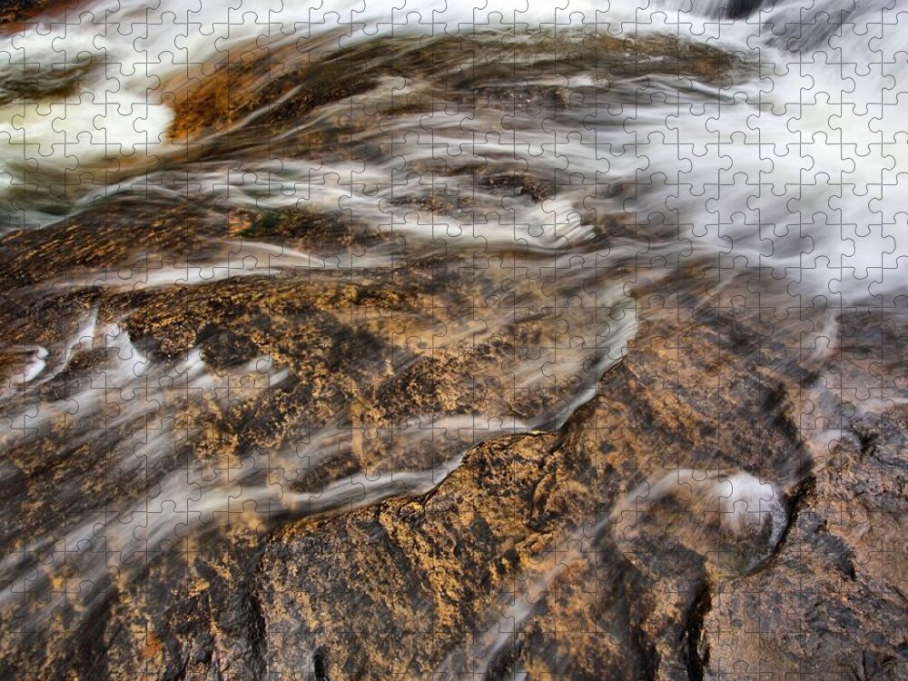 Abstract Jigsaw Puzzle featuring the photograph Slick Rock Sheets by David Andersen