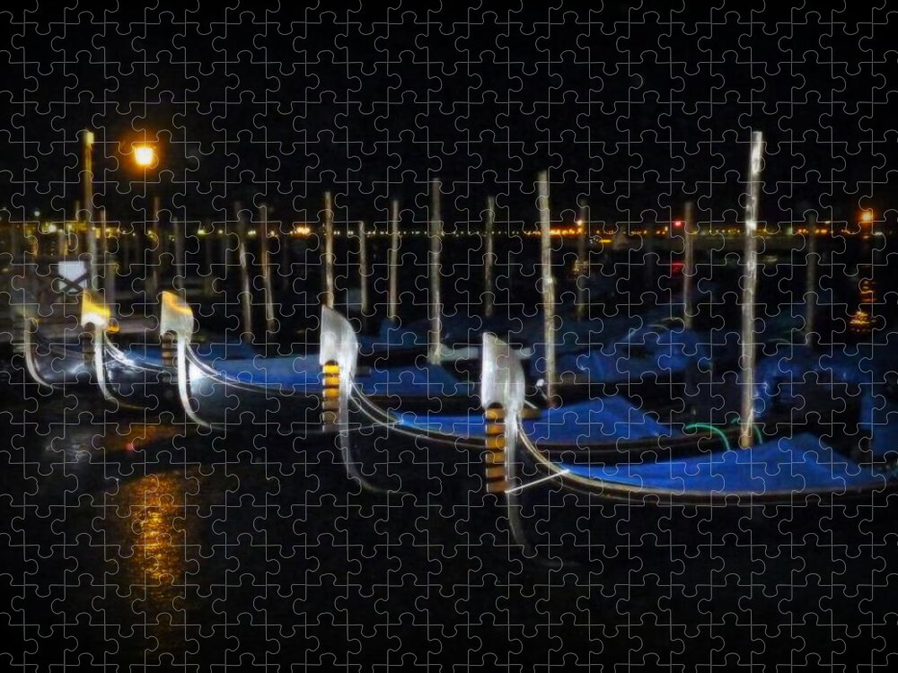 Venice Jigsaw Puzzle featuring the photograph Slumbering Gondolas by Carla Parris