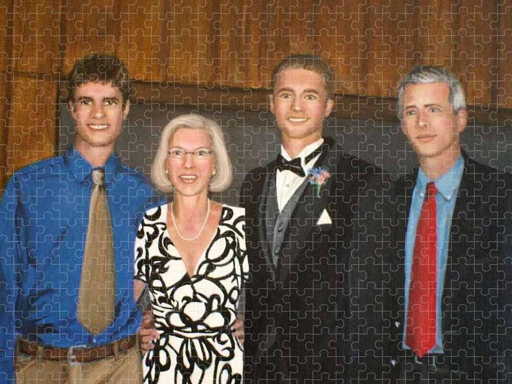 Portrait Jigsaw Puzzle featuring the painting Smith Family Portrait by Jane Girardot
