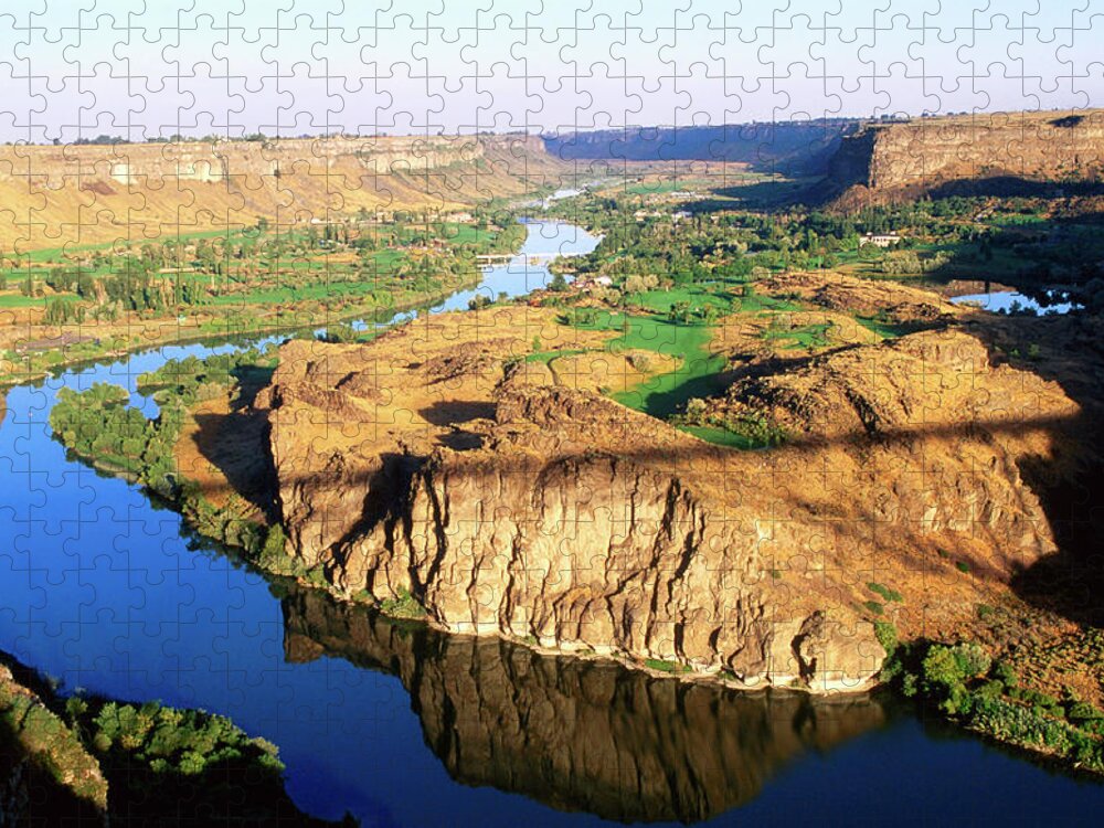 Scenics Jigsaw Puzzle featuring the photograph Snake River Canyon From Perrine Bridge by John Elk