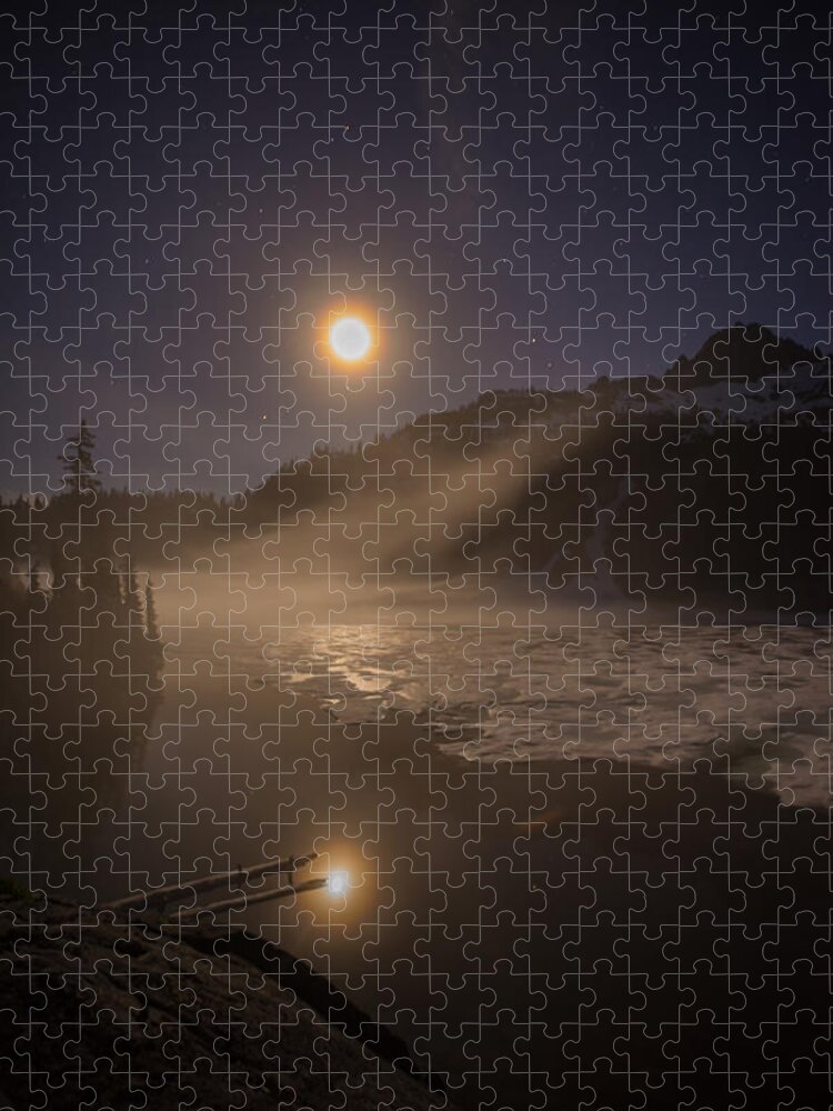 Snow Lake Jigsaw Puzzle featuring the photograph Snow Lake Moondance by Mike Reid