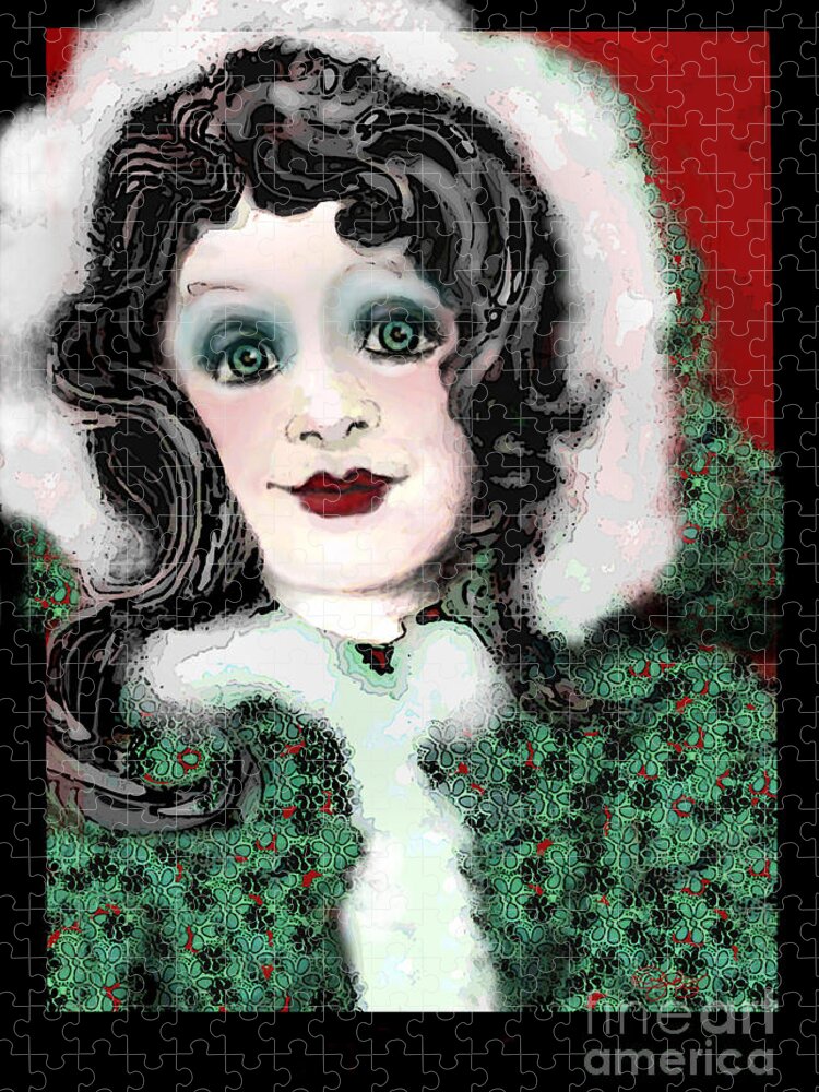 Snow Jigsaw Puzzle featuring the digital art Snow White Winter by Carol Jacobs