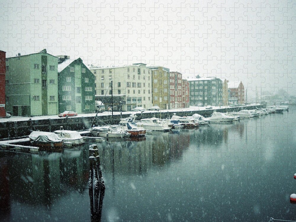 Snow Jigsaw Puzzle featuring the photograph Snowy Day By The River by Kristina Strasunske