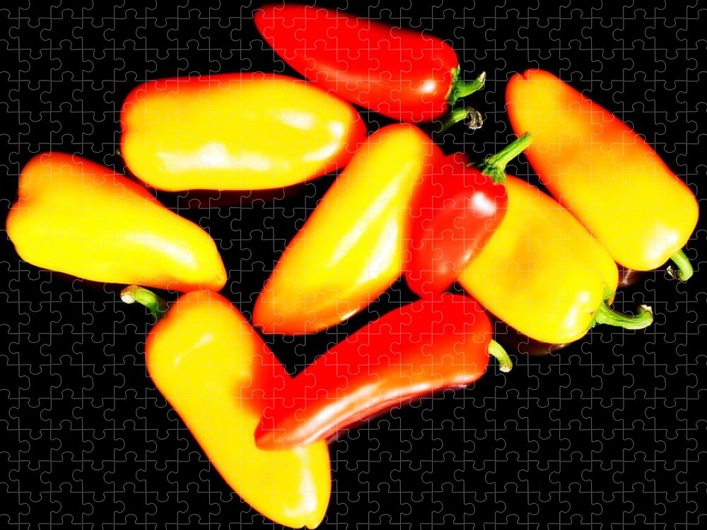 Peppers Jigsaw Puzzle featuring the photograph Soft focus peppers by Guy Pettingell