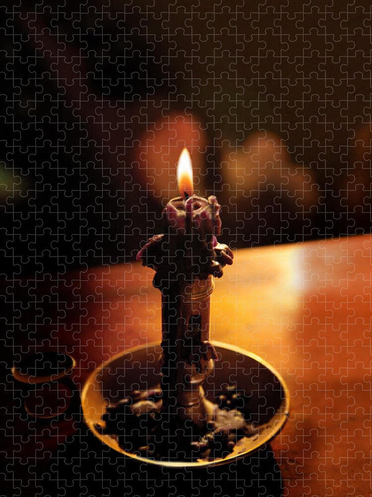 Candle Photographs Jigsaw Puzzle featuring the digital art Soft Light by David Davies