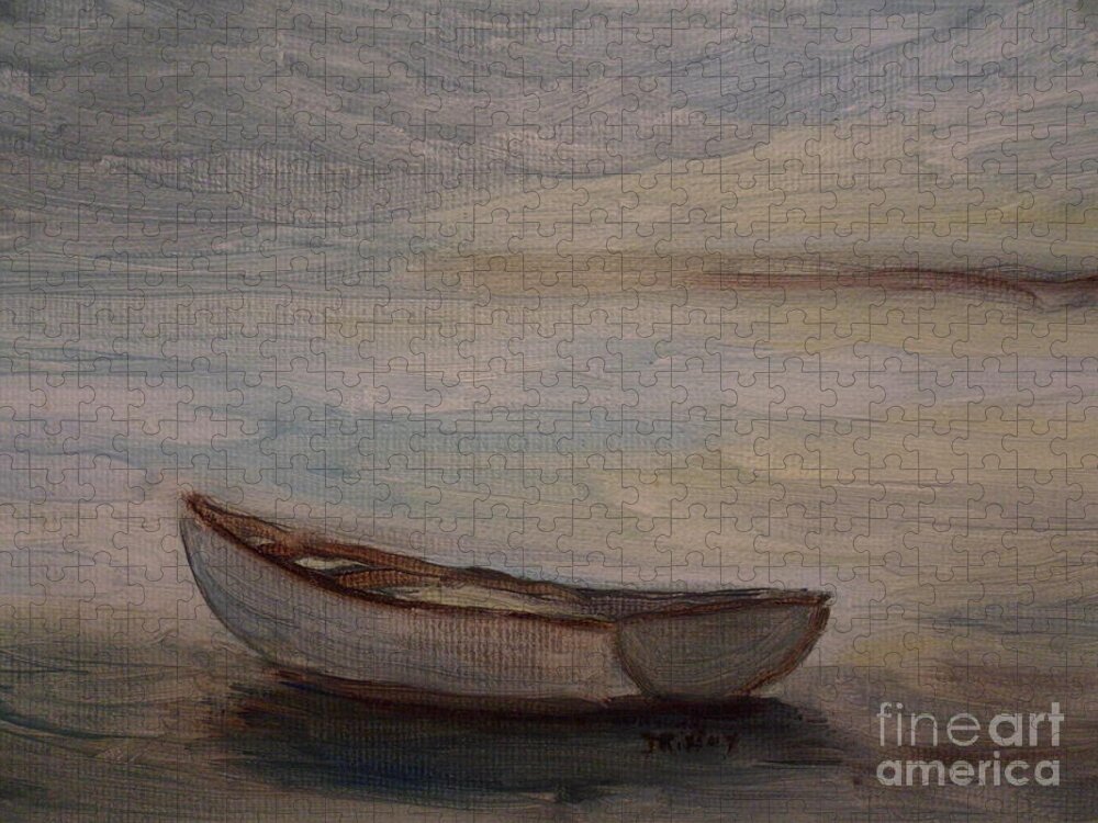 Boat Jigsaw Puzzle featuring the painting Solitude by Julie Brugh Riffey