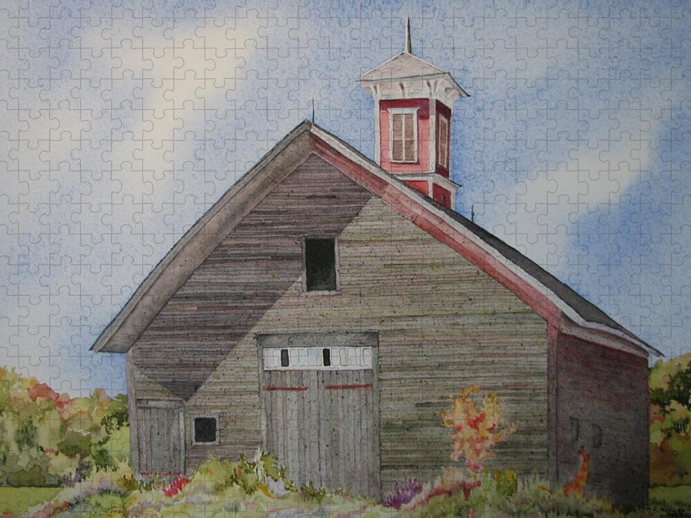 Farm Building Jigsaw Puzzle featuring the painting Soon to be Forgotten by Mary Ellen Mueller Legault
