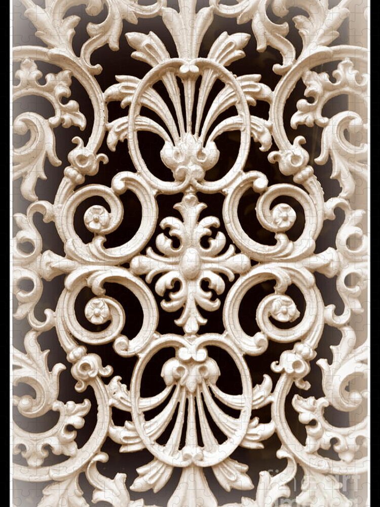 Ironwork Jigsaw Puzzle featuring the photograph Southern Ironwork in Sepia by Carol Groenen