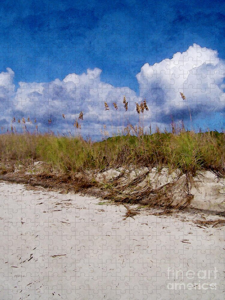 Sandy Beach Jigsaw Puzzle featuring the digital art Southern Sands by Phil Perkins