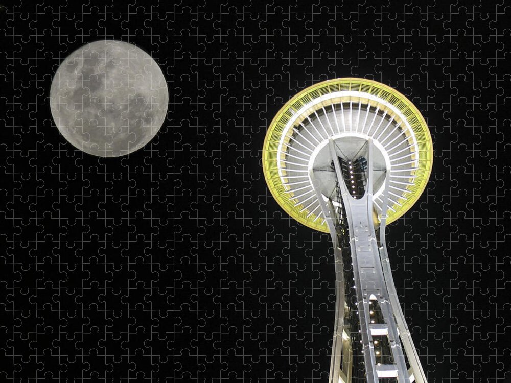 Space Jigsaw Puzzle featuring the photograph Space Needle by David Gleeson