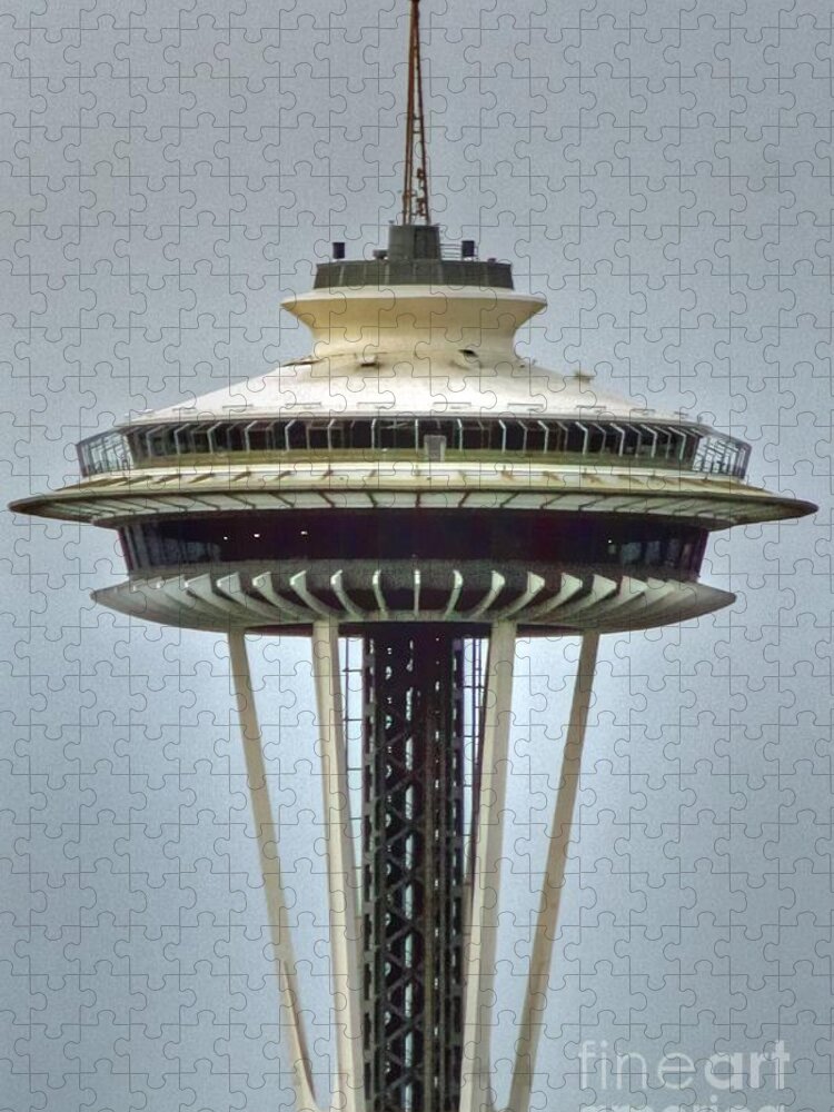 Seattle Jigsaw Puzzle featuring the photograph Space Needle Tower Seattle Washington by Tap On Photo