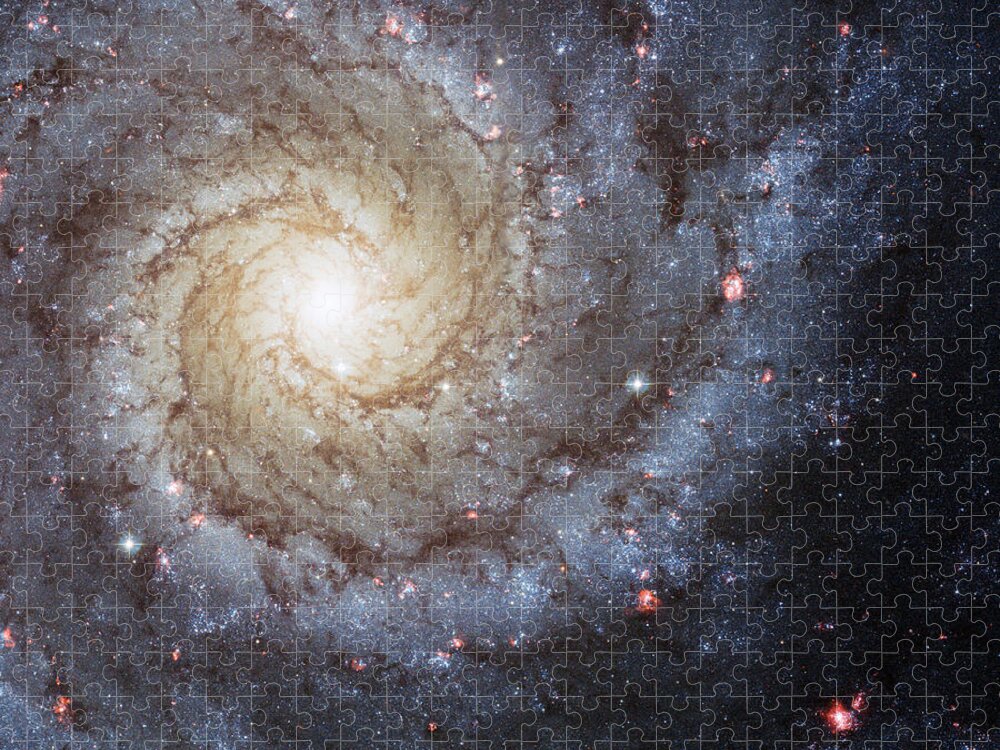3scape Jigsaw Puzzle featuring the photograph Spiral Galaxy M74 by Adam Romanowicz