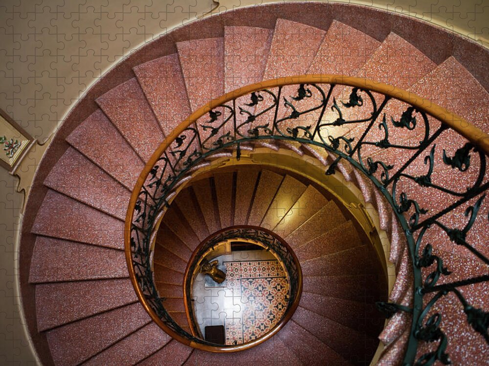 Home Interior Jigsaw Puzzle featuring the photograph Spiral Staircase In Can Prunera Museum by Holger Leue