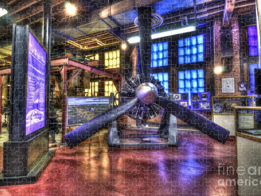 Hdr Jigsaw Puzzle featuring the photograph Spirit of St.Louis Engine by Anthony Sacco