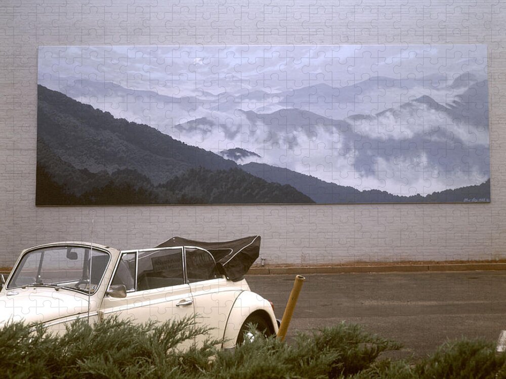 Mural Jigsaw Puzzle featuring the painting Spirit of the Air shown with car by Blue Sky