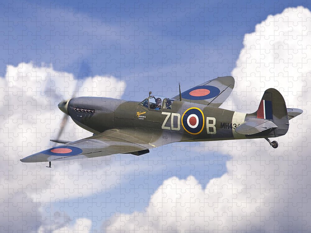 Spitfire Jigsaw Puzzle featuring the photograph Spitfire pass by Ian Merton