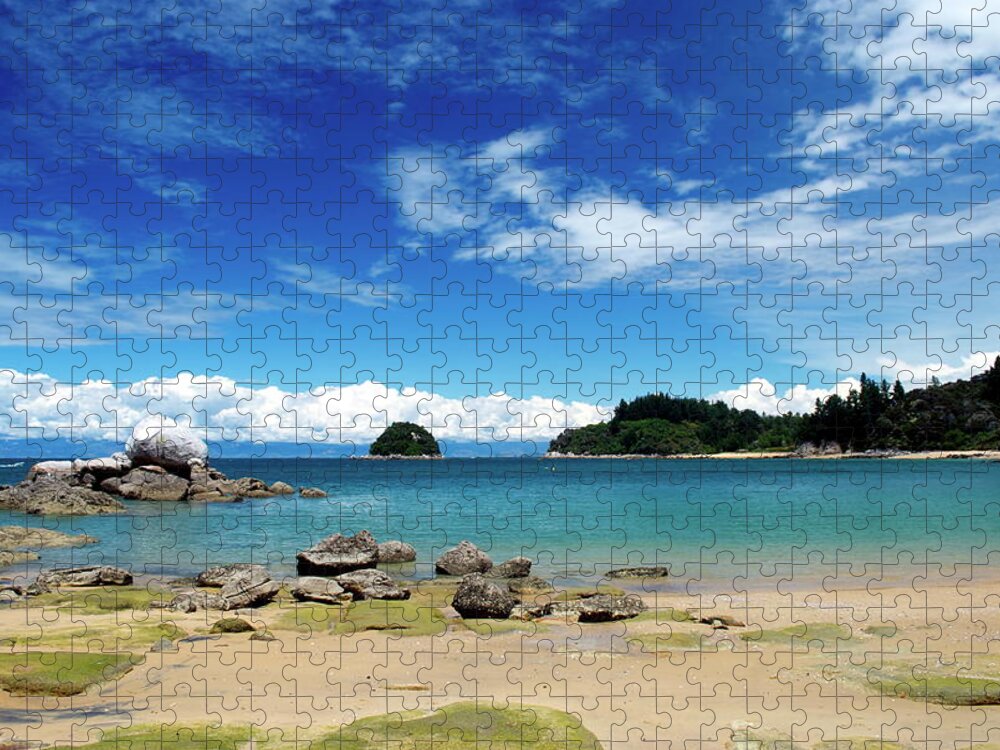 Scenics Jigsaw Puzzle featuring the photograph Split Apple Rock, Abel Tasman National by Lazingbee