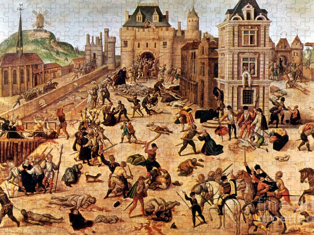 Religion Jigsaw Puzzle featuring the photograph St. Bartholomews Day Massacre, 1572 by Photo Researchers