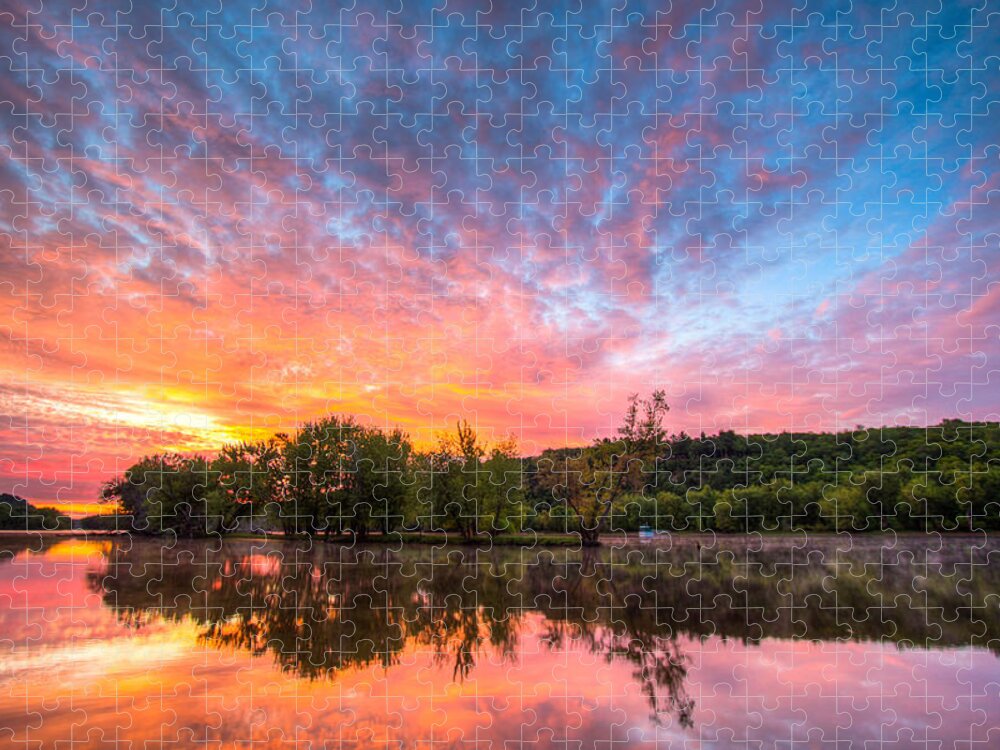 St. Croix River Jigsaw Puzzle featuring the photograph St. Croix River at Dawn by Adam Mateo Fierro