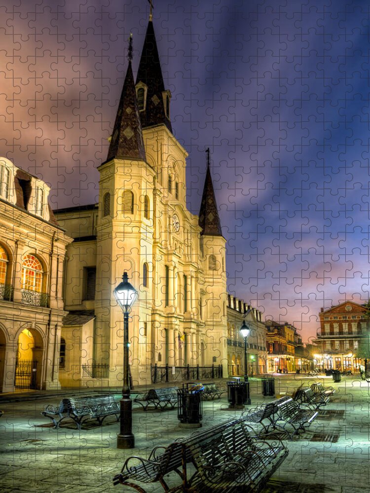 Tim Stanley Jigsaw Puzzle featuring the photograph St. Louis Cathedral at Dawn by Tim Stanley