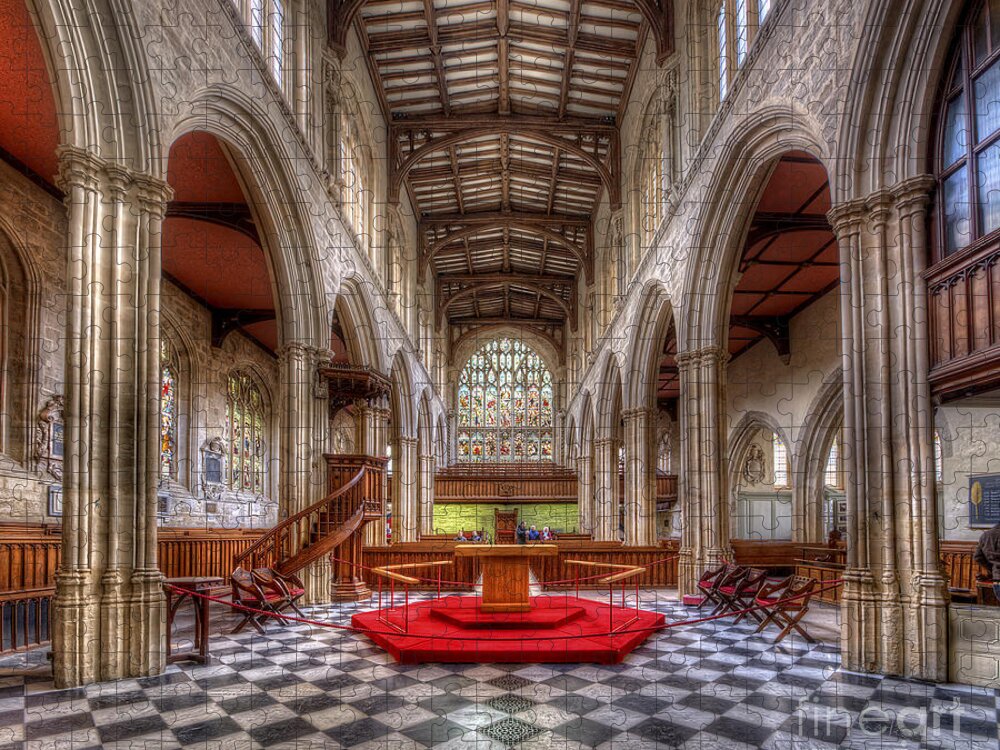 Oxford Jigsaw Puzzle featuring the photograph St Mary The Virgin Church - Nave by Yhun Suarez