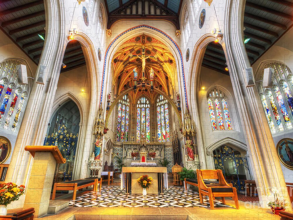 Yhun Suarez Jigsaw Puzzle featuring the photograph St Mary's Catholic Church - The Altar by Yhun Suarez