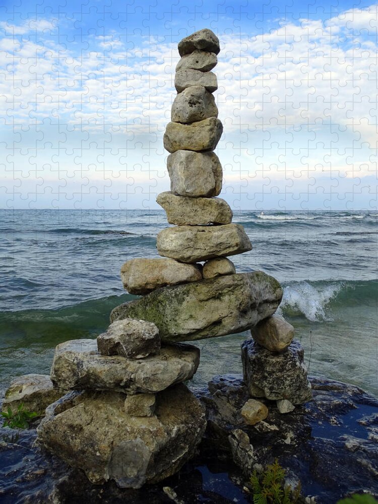 Stacked Stones Jigsaw Puzzle featuring the photograph Stacked Stones by David T Wilkinson