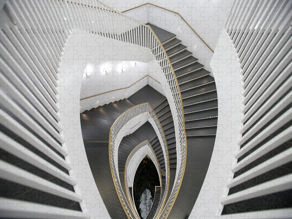 Curve Jigsaw Puzzle featuring the photograph Staircase In Museum Of Contemporary Art by Franz Marc Frei