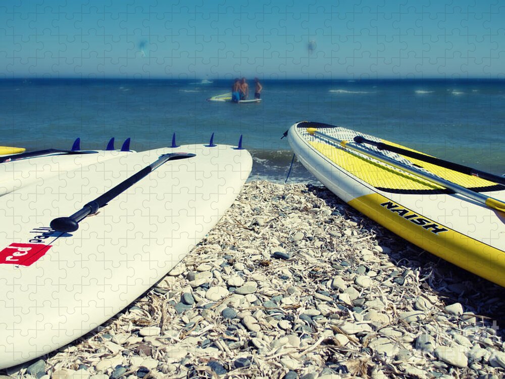 Action Jigsaw Puzzle featuring the photograph Stand Up Paddle Boards by Stelios Kleanthous