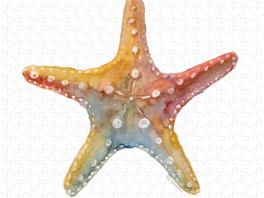 Shell Jigsaw Puzzle featuring the painting Starfish by Amy Kirkpatrick