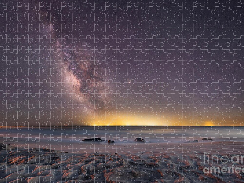 Milkyway Mike Jigsaw Puzzle featuring the photograph Stargazing On The Beach by Michael Ver Sprill