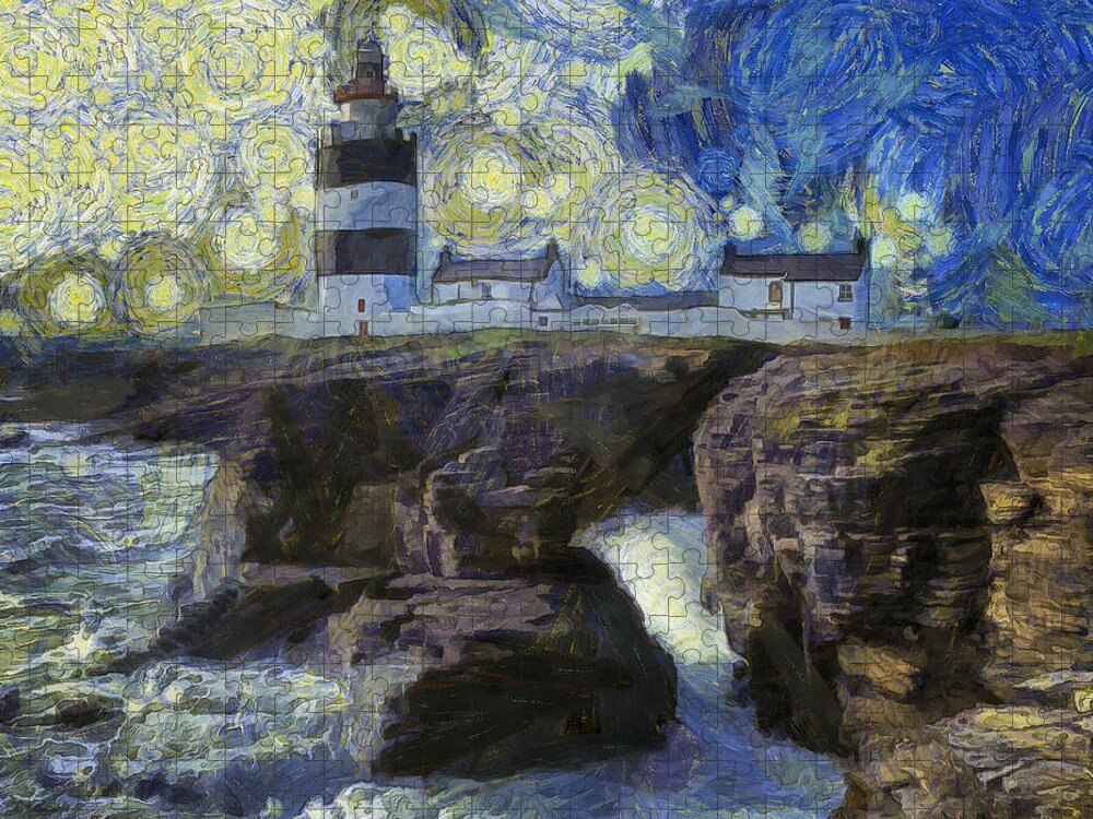 Hook Jigsaw Puzzle featuring the photograph Starry Hook Head Lighthouse by Nigel R Bell